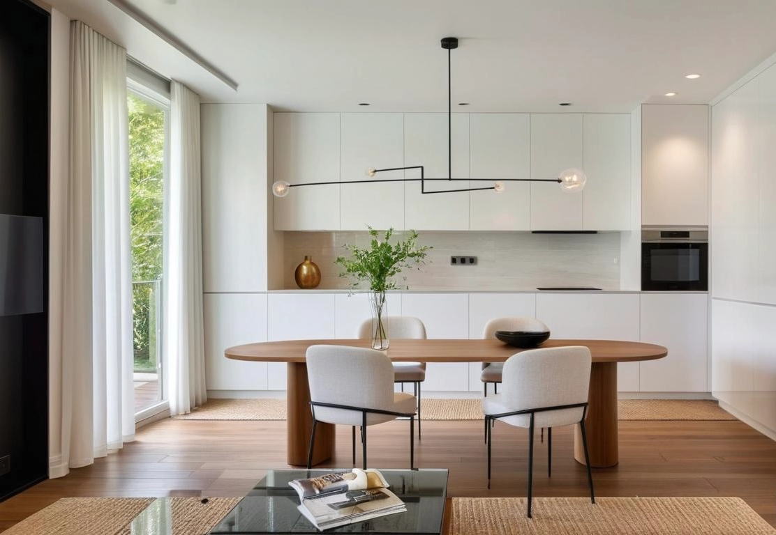 Projet de rénovation d’un appartement à Villeneuve-Saint-Georges, avec une cuisine blanche au design épuré et moderne.