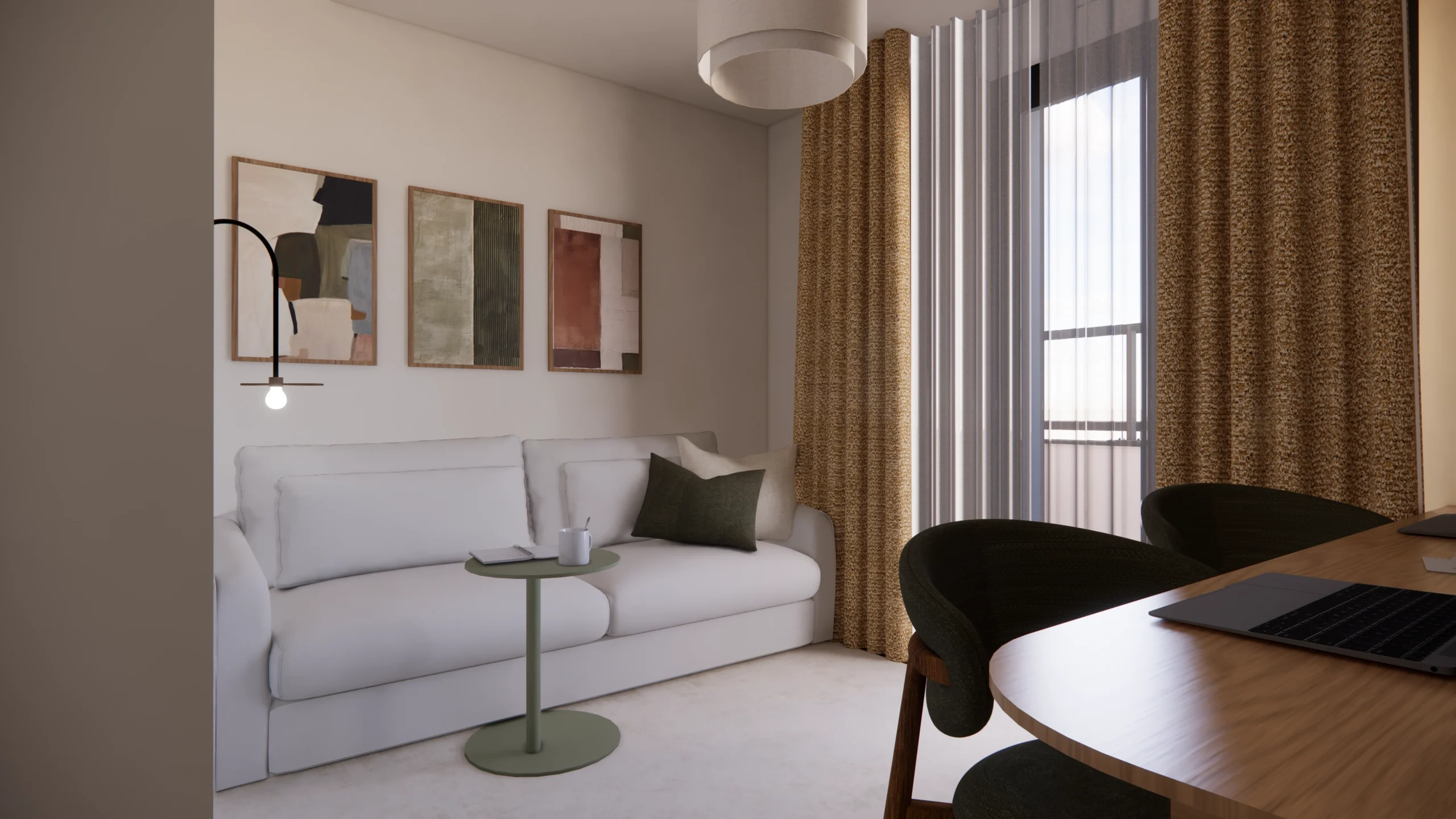 Chambre d’amis fonctionnelle avec bureau sur mesure, rangements intégrés et optimisation intelligente de l’espace.