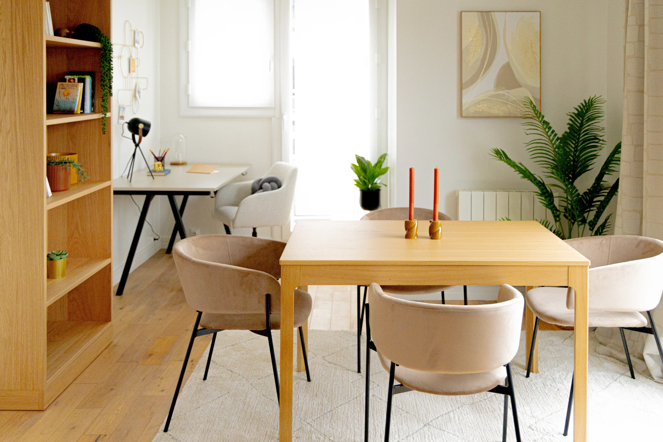 rénovation intérieure d’un appartement parisien avec décoration chaleureuse et aménagement optimisé